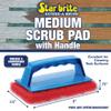 STAR BRITE Medium Red Scrub Pad with Interchangeable Handle - Versatile Cleaning for Most Tasks Including Aluminum Restoration, Teak & Fine Wood Cleaning (Red) Medium (040130) view 2