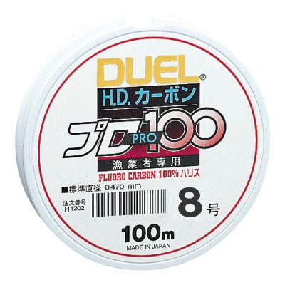 Duel Fluoro Line H1202 No. 8, HD Carbon Pro 100S, No. 8, Clear