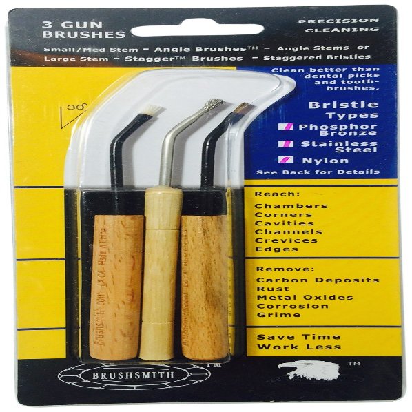 BoreSmith Angle Brushes, Utility Brushes, Medium Stems, 3-Pack