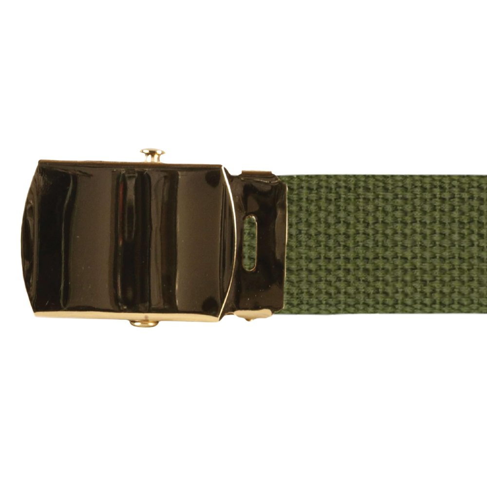 Fox Outdoor Products Brass Plated Roller Web Belt, Olive Drab, 54"