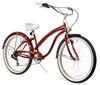 Firmstrong Bella Fashionista Women's Beach Cruiser Bicycle, 7 Speed Bicycle, 26 Inch Wheels, Burgundy view 1