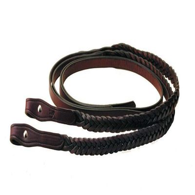 Tory Leather Braided Flared Rein 5/8 x 7ft BRN
