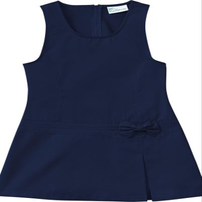 Classroom Big Girls' Zig Zag Jumper Printed Dress, Navy Blue, 8