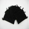 6 Black Velour (Velvet) Drawstring Pouches Measuring 3 By 4 view 1