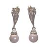 Tina Silver tone faux Pearl Clip On Earrings view 1