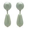 Farica Small Silver tone White faux Pearl Clip On Earrings view 1