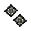 Marenda Gold tone Jet AB Crystal Clip On Earrings view 1