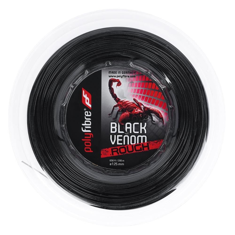 Polyfibre Unisex's Black Venom Rough String Reel, 1.25 mm/200 m