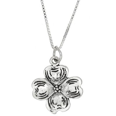 LGU Sterling Silver Dogwood Blossom Necklace (16 Inches)