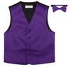 BOY'S Dress Vest & BOW TIE Solid PURPLE INDIGO Color Bow Tie Set size 10 view 1