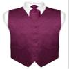 Vesuvio Napoli Men's Paisley Design Dress Vest & NeckTie EGGPLANT PURPLE Neck Tie Set sz L view 1
