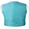 Vesuvio Napoli Men's Paisley Design Dress Vest & NeckTie TURQUOISE AQUA BLUE Neck Tie Set sz XS view 2
