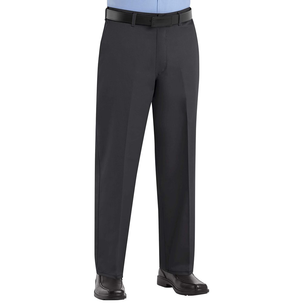 Red Kap Men's Plain Front Cotton Pant, Black, 30x34