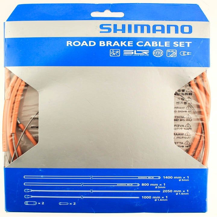 Shimano PTFE Road Brake Cable and Housing Set (Orange)