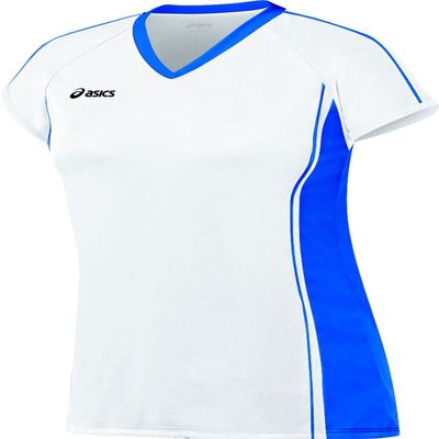 ASICS Women's Replay Jersey, White/Royal, Medium
