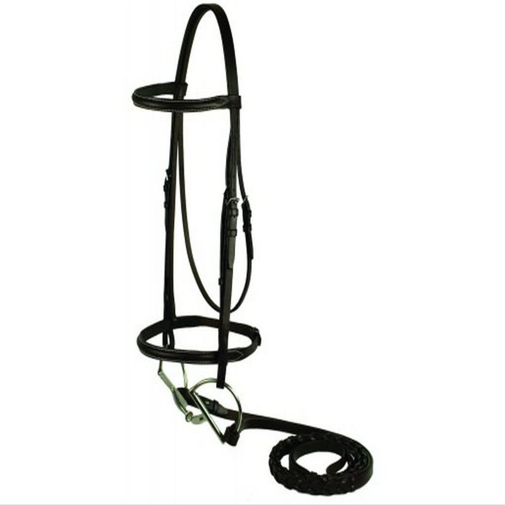 Tory Leather Round Raised English Bridle with Reins - Havana