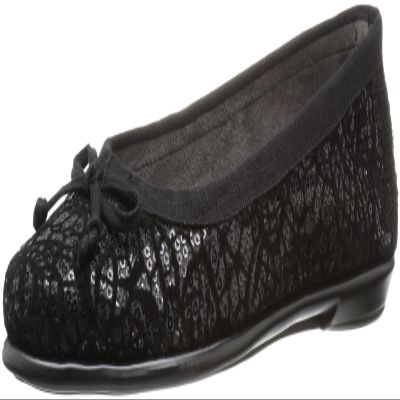 Aerosoles Women's Fast Bet Ballet Flat, Black Sequin Lace, 5 M US