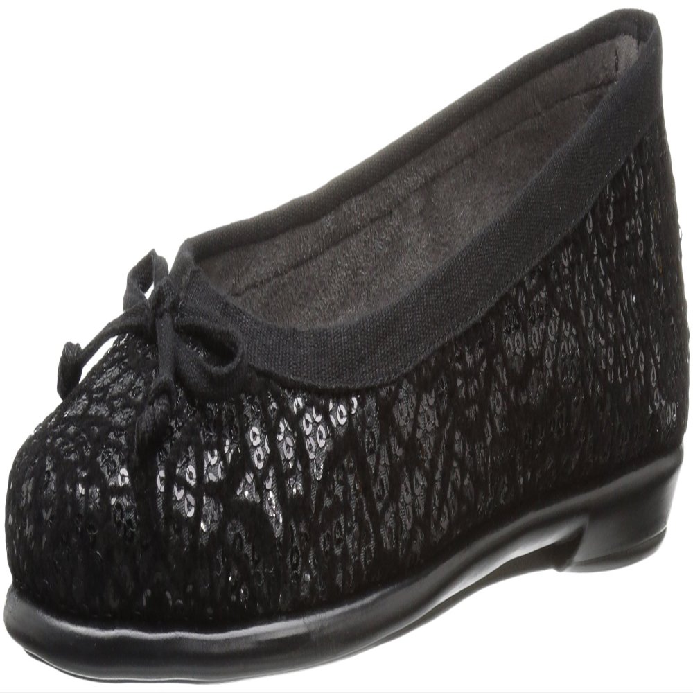 Aerosoles Women's Fast Bet Ballet Flat, Black Sequin Lace, 5 M US