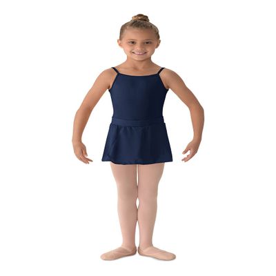 Mirella Girl's Georgette Mock Wrap Dance Skirt Navy Small