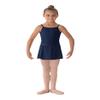 Mirella Girl's Georgette Mock Wrap Dance Skirt Navy Small view 1