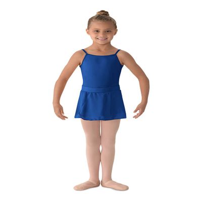 Mirella Girl's Georgette Mock Wrap Dance Skirt Royal Small
