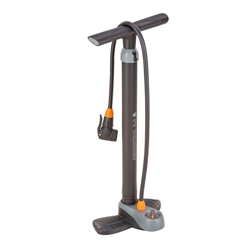 SKS 560 Air X-Press Pompe pied avec manomtre et tte duo pour tous types de valve Noir/gris