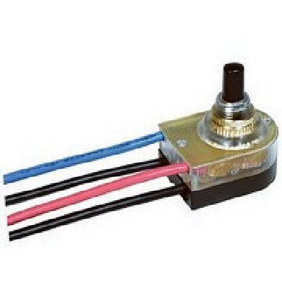 BRASS FIN PUSH SW LIGHTED ON/O