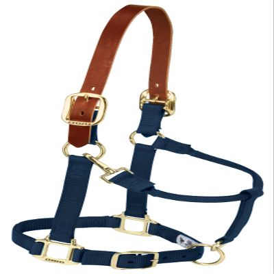 Weaver Leather Adjustable Breakaway Nylon Horse Halter, Navy, Weanling/Pony