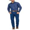 Wrangler Men's Cowboy Cut Western Long Sleeve Snap Work Shirt Firm Finish, Indigo Denim, 16.5-36 view 2