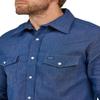 Wrangler Men's Cowboy Cut Western Long Sleeve Snap Work Shirt Firm Finish, Indigo Denim, 16.5-36 view 4