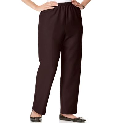 Alfred Dunner Women's Petite Polyester Pull-On Pants - Short Length, Brown, 12 Petite Short