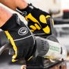 Caiman Multi Activity Gloves Genuine Pig Grain Leather Gold Gloves with G-GripTM palm (Medium, Black/Yellow) view 3