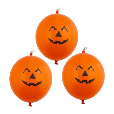 Fun Express Jack-O-Lantern Latex Punch Balls - 12 Pieces
