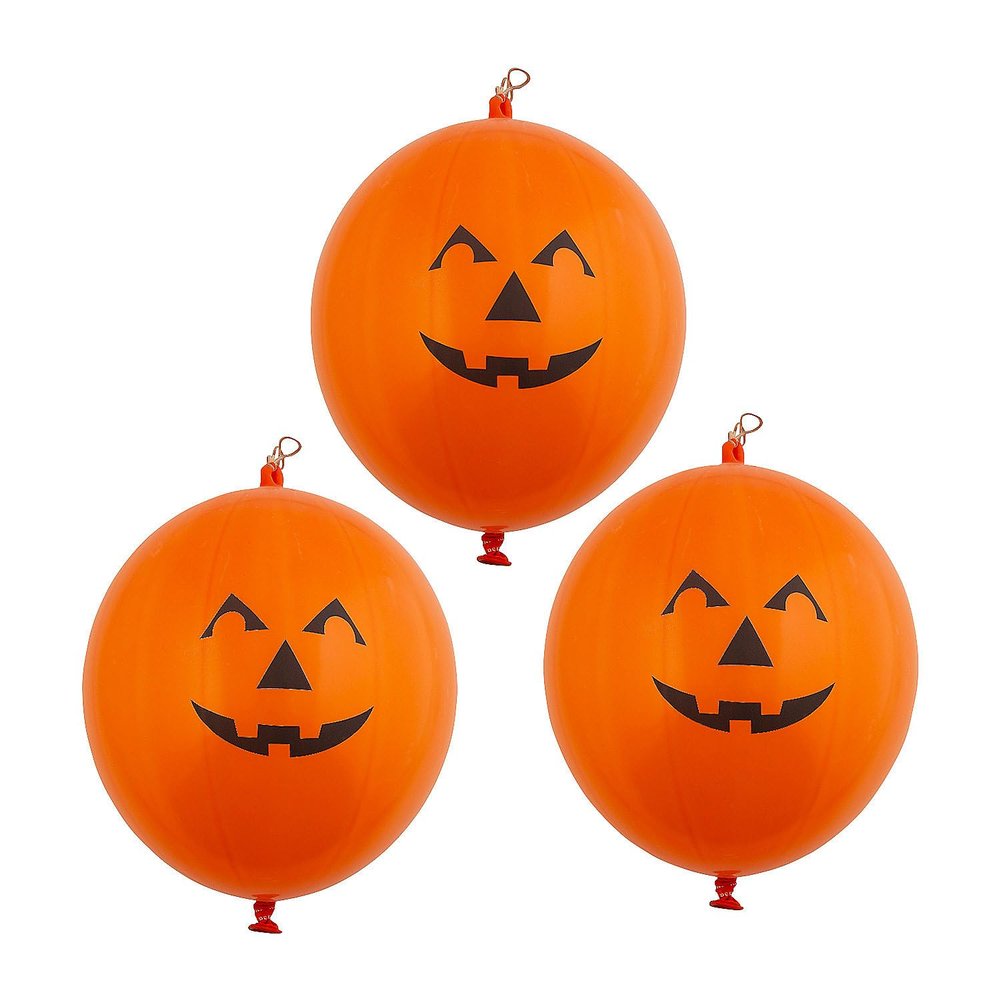 Fun Express Jack-O-Lantern Latex Punch Balls - 12 Pieces