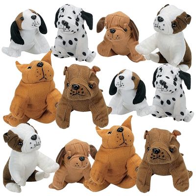Fun Express Realistic Plush Dogs (Set of 12 Stuffed Dogs)