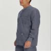 Landau Essentials Relaxed Fit 5-Pocket Snap-Front Scrub Jacket for Men 7551 Steel Grey view 2