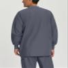 Landau Essentials Relaxed Fit 5-Pocket Snap-Front Scrub Jacket for Men 7551 Steel Grey view 3