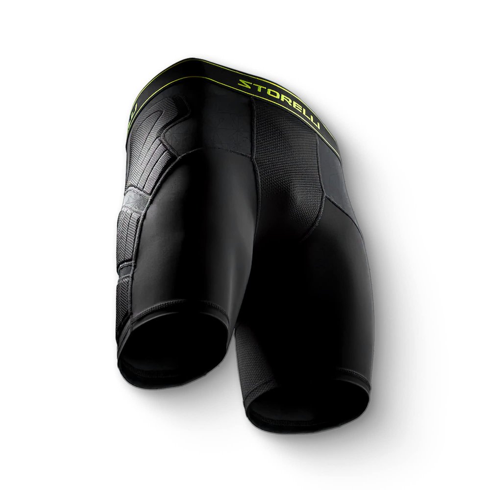 Storelli Unisex BodyShield Impact Sliders, High-Impact Protection, Sweat-Wicking, UV-Resistant Athletic Undershorts for Soccer & Heavy-Duty Sports, Black, Medium