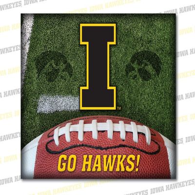 VictoryStore University of Iowa, Football - Go Hawks!' 8 inches x 10 inches Ceramic Plaque with Standard Wall Hanger