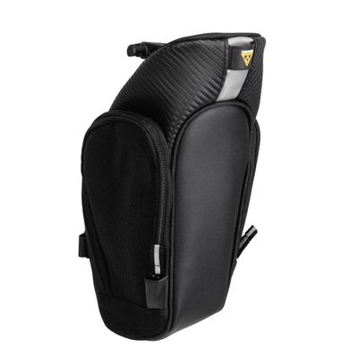 Topeak MondoPack Saddle Bag with QuickClick F25 Mount  Compact Under-Seat Storage for Small Frames, Dual Side Access, 1200D Polyester, Reflective Safety Features for Road, Gravel & MTB