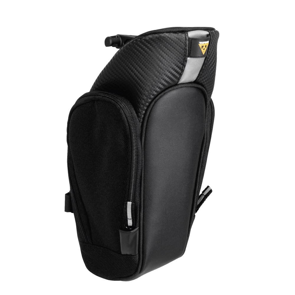 Topeak MondoPack Saddle Bag with QuickClick F25 Mount  Compact Under-Seat Storage for Small Frames, Dual Side Access, 1200D Polyester, Reflective Safety Features for Road, Gravel & MTB