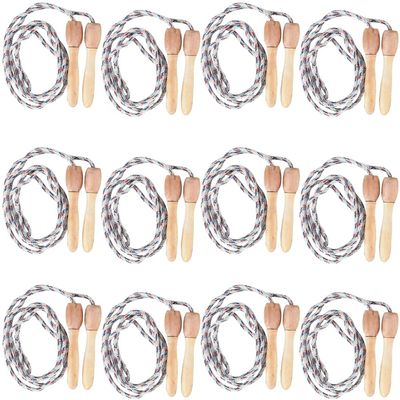 JUMP ROPES W/WOOD HANDLES - Toys - 12 Pieces