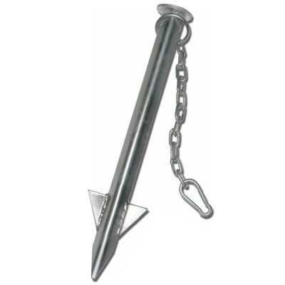 AGORA 21" Permanent Ground Anchor Peg with Chain & Hardware for Soccer Goals