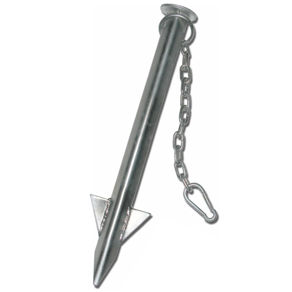 AGORA 21" Permanent Ground Anchor Peg with Chain & Hardware for Soccer Goals