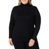 Cuddle Duds Women's Softwear with Stretch Long Sleeve Turtle Neck Top, Black, X-Large view 1