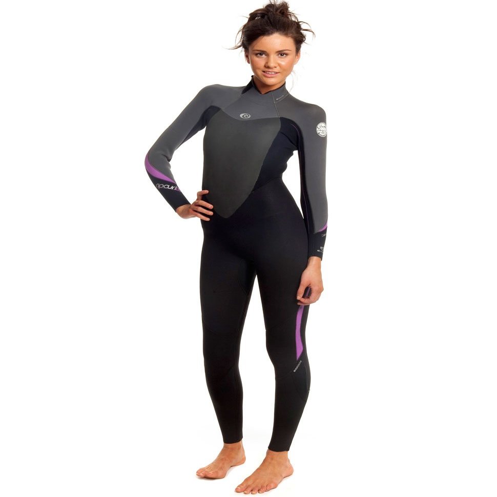 RIP CURL Women's Dawn Patrol 3/2 GB Wetsuit (Black/Charcoal/Pink 12)