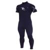RIP CURL Men's E-Bomb Chest Zip Short Sleeve Full 2/2 Wetsuit (Black/Black/White, Large/Tall) view 1