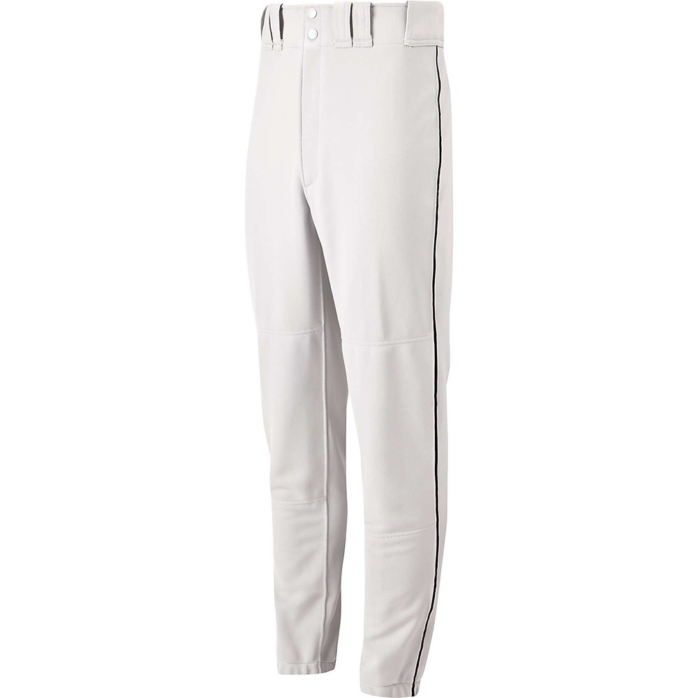 Mizuno Youth Premier Piped Baseball Pant , White/Black, Youth S