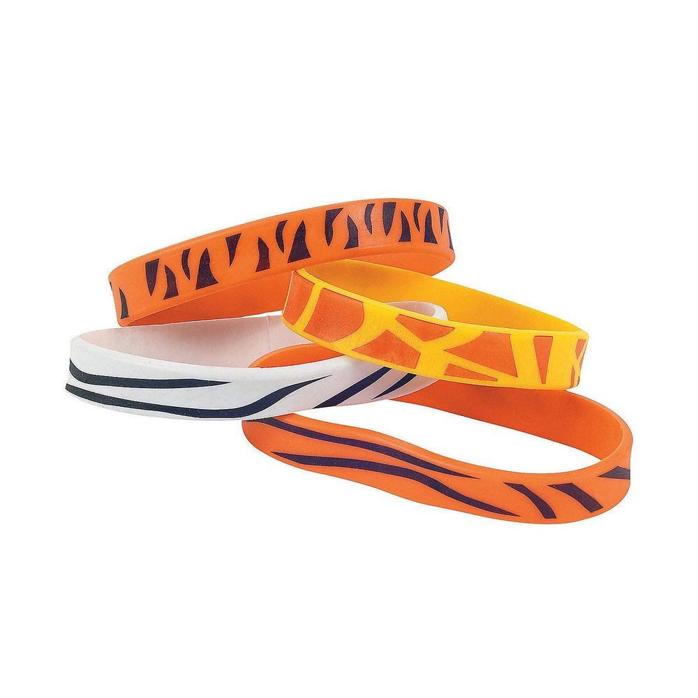 Fun Express - Animal Print Rubber Bracelets - Jewelry - Rubber Bracelets - VBS Vacation Bible School Supplies/Decor - 12 Pieces