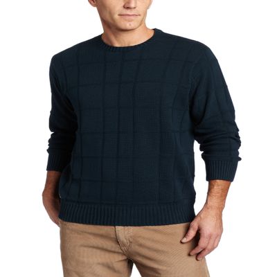 Arrow Men's 7GG Basic Windowpane Sweater, Denim Teal, 2X-Large